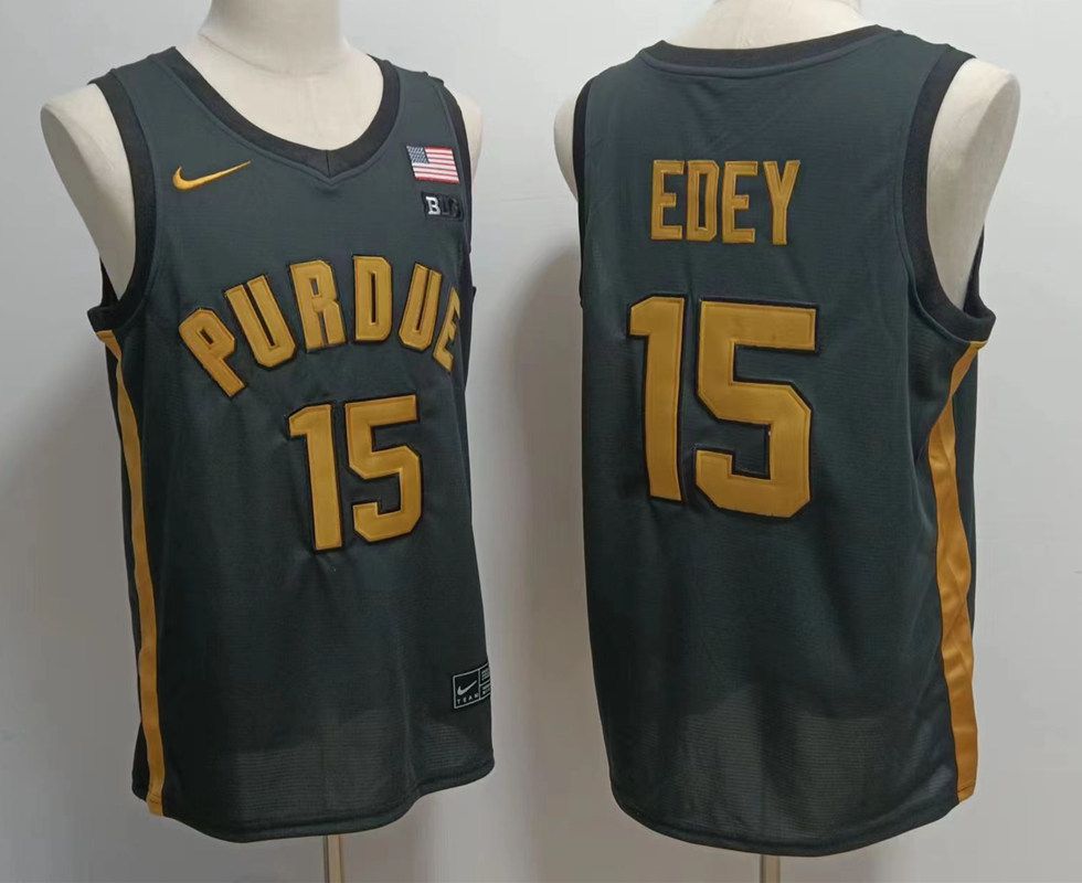Men Purdue Boilermakers 15 Edey Green Nike 2025 NCAA Jersey